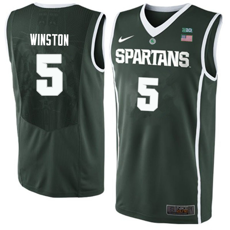 Men Michigan State Spartans #5 Cassius Winston NCAA Nike Authentic Green College Stitched Basketball Jersey TJ41R25DJ
